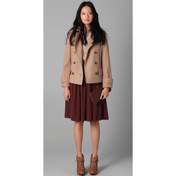 Club Monaco Camel Wool Peacoat Xs - Picture 4 of 9